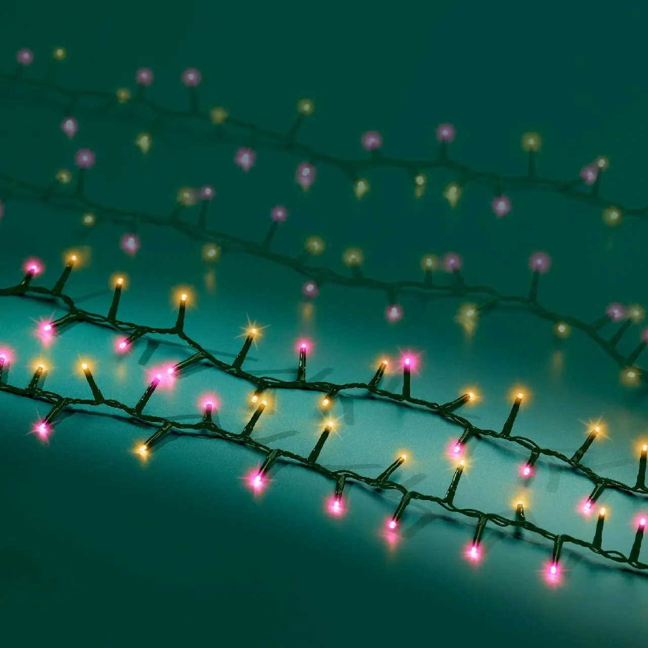 Guirlande Lumineuse|KAEMINGK Guirlande lumineuse 11 m 500 LED câble vert Luxe Bicolore Rose et blanc Bicolore Blanc / Rose - câble vert