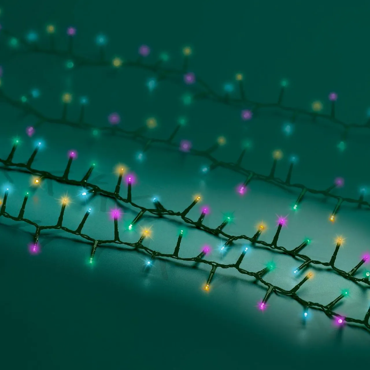 Guirlande Lumineuse Grand Format|Guirlande Lumineuse|KAEMINGK Guirlande lumineuse 34 m 1500 LED câble vert Luxe Multicolore pastel Multicolore Pastel Câble Vert
