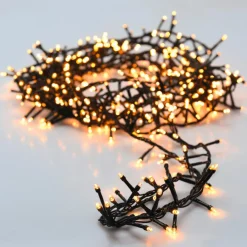 Guirlande Lumineuse|KOOPMAN Guirlande lumineuse à piles 4 m 200 LED câble vert Boa Blanc extra chaud Blanc très chaud