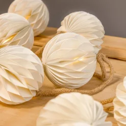 Guirlande Déco|KOOPMAN Guirlande lumineuse déco à piles LED (160 cm) Boules fermeture magnétique Blanc chaud