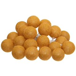 Guirlande Et Déco Lumineuse|ATMOSPHERA Guirlande lumineuse déco 20 boules 4,36 m Bobina Jaune moutarde
