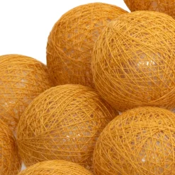 Guirlande Et Déco Lumineuse|ATMOSPHERA Guirlande lumineuse déco 20 boules 4,36 m Bobina Jaune moutarde