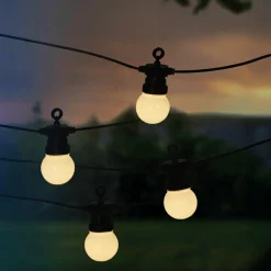 Luminaire Jardin|Eclairage Extérieur|KAEMINGK Guirlande lumineuse de jardin solaire 10 LED (4,5 m) Guinguette estivale Blanc chaud