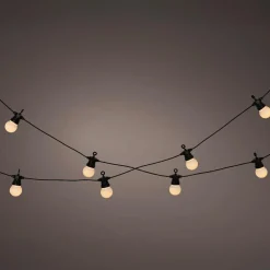 Luminaire Jardin|Eclairage Extérieur|KAEMINGK Guirlande lumineuse de jardin solaire 10 LED (4,5 m) Guinguette estivale Blanc chaud