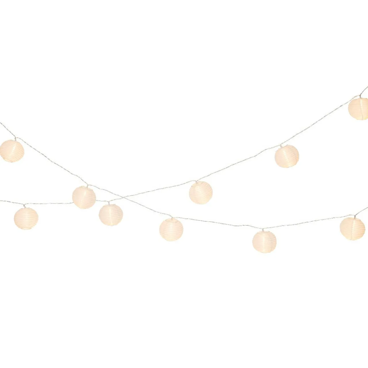 Luminaire Jardin|Eclairage Extérieur|KAEMINGK Guirlande lumineuse extérieure à piles 10 LED (2,7 m) Lanternes chinoises hes Blanc