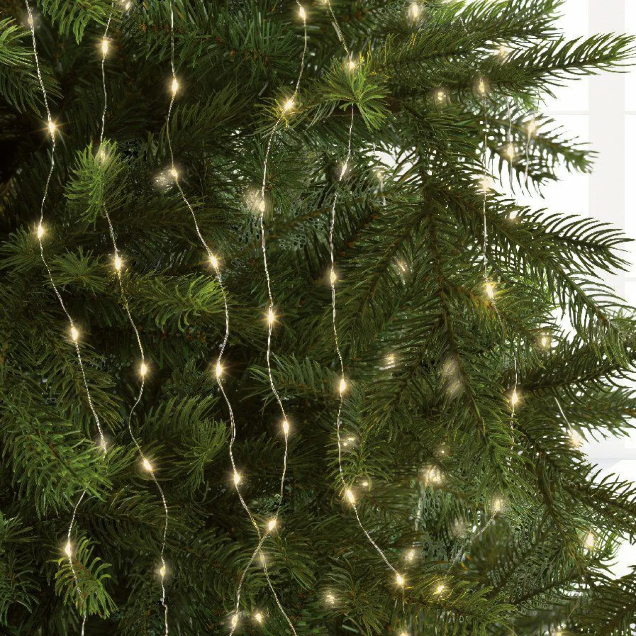 Guirlande Lumineuse|KAEMINGK Guirlande rideau pour sapin H1,80 m 408 Micro LED câble argent Blanc chaud Blanc Chaud - câble argent
