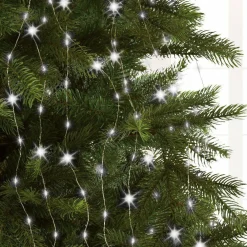 Guirlande Lumineuse|KAEMINGK Guirlande rideau pour sapin H2,40 m 832 Micro LED câble argent Blanc froid Blanc Froid - câble argent