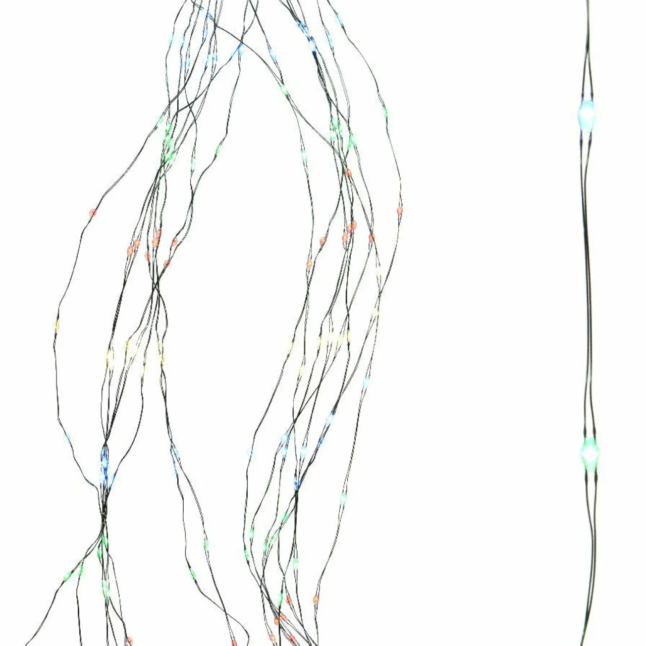 Guirlande Lumineuse|KAEMINGK Guirlande rideau pour sapin H2,10 m 672 Micro LED câble vert Multicolore Multicolore - câble vert