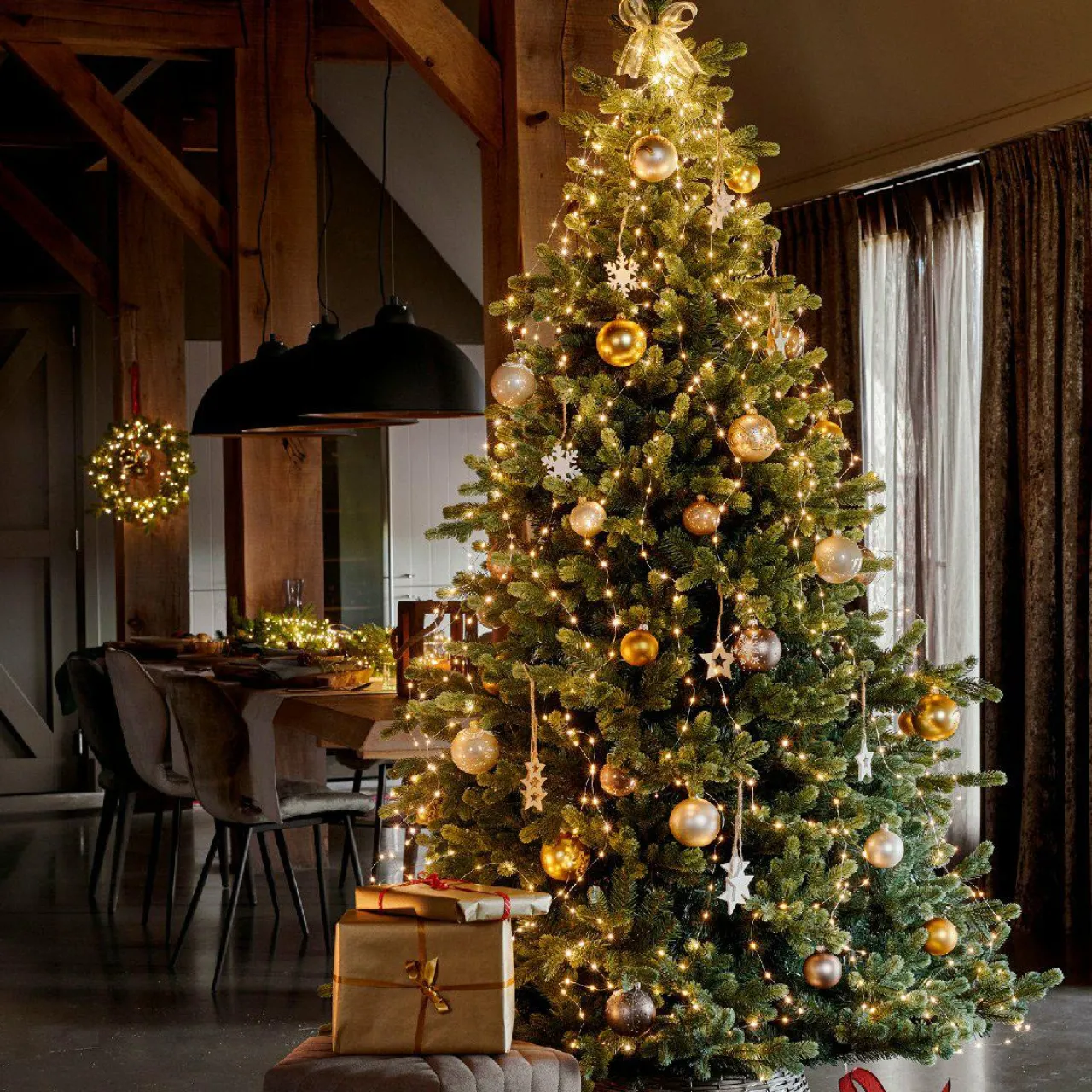 Guirlande Lumineuse|KAEMINGK Guirlande rideau pour sapin H2,40 m 832 Micro LED câble argent Blanc chaud Blanc Chaud - câble argent