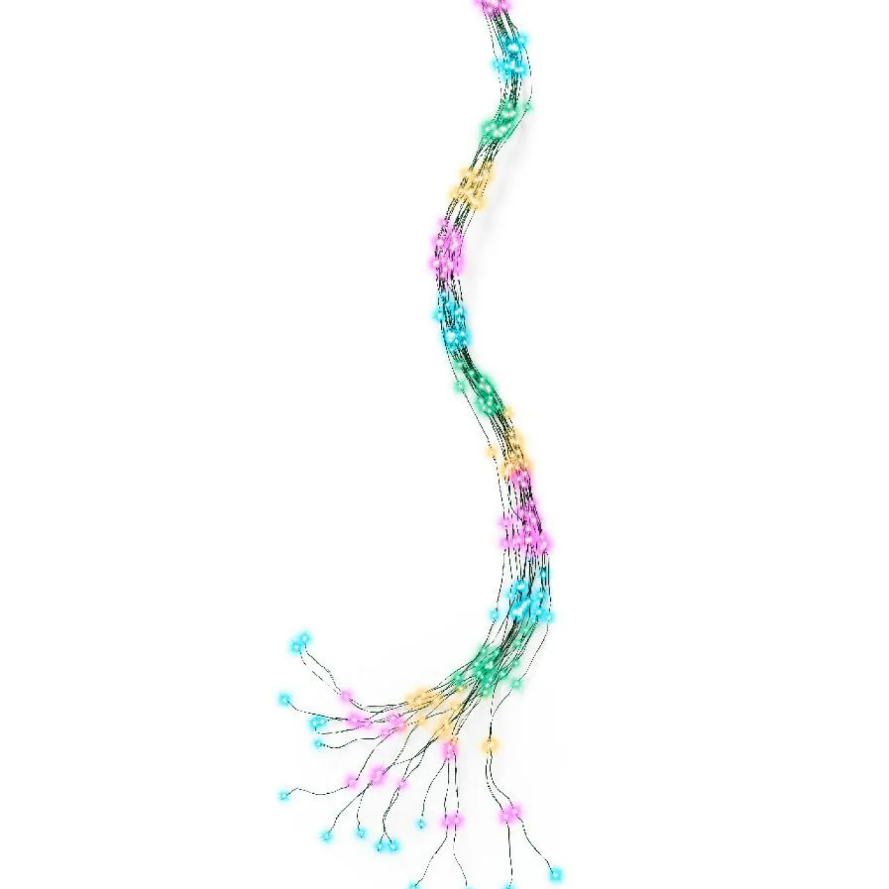 Guirlande Lumineuse|KAEMINGK Guirlande rideau pour sapin H2,10m 672 Micro LED câble vert Multicolore pastel Multicolore Pastel Câble Vert