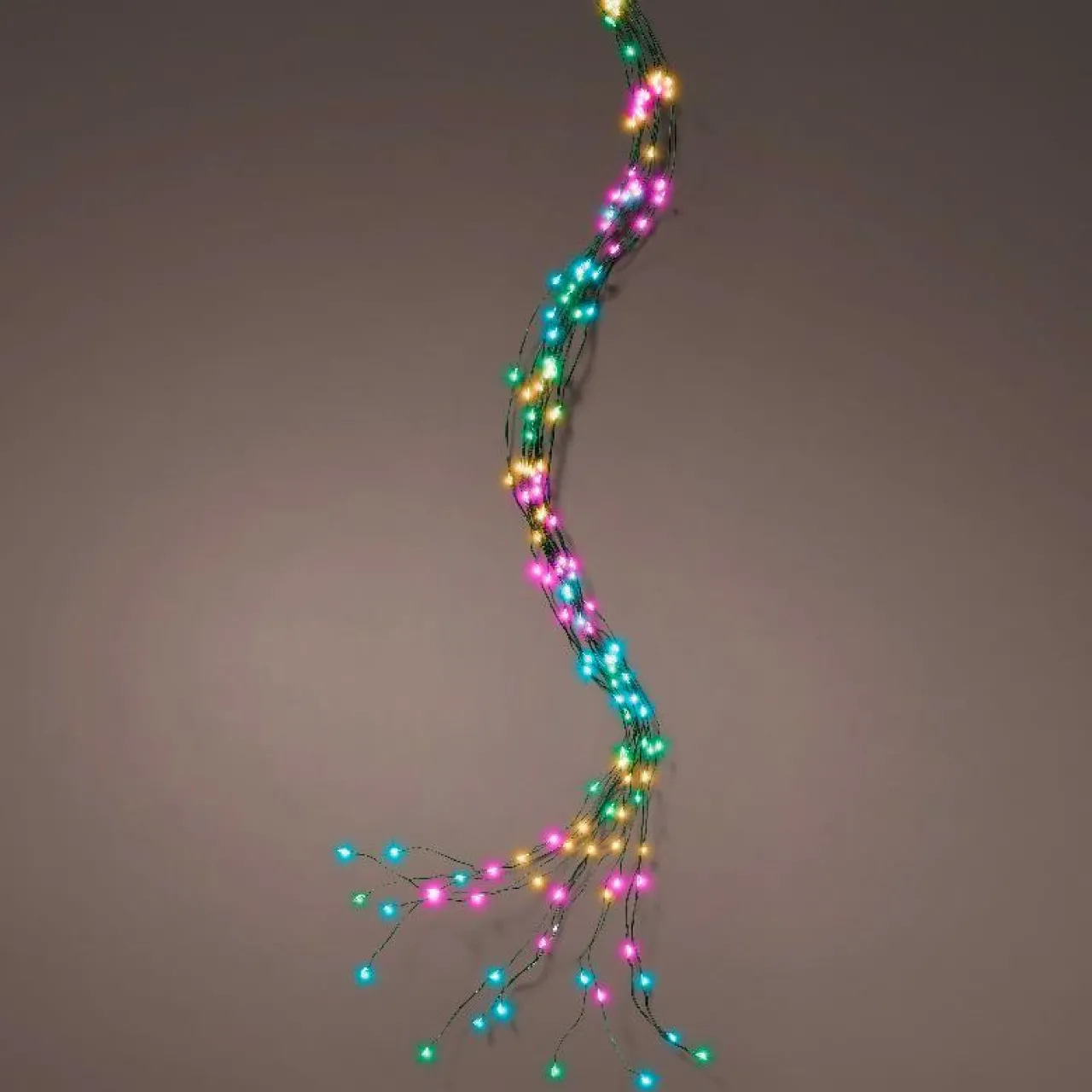 Guirlande Lumineuse|KAEMINGK Guirlande rideau pour sapin H2,40m 832 Micro LED câble vert Multicolore pastel Multicolore Pastel Câble Vert