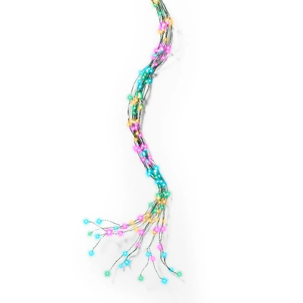 Guirlande Lumineuse|KAEMINGK Guirlande rideau pour sapin H2,40m 832 Micro LED câble vert Multicolore pastel Multicolore Pastel Câble Vert