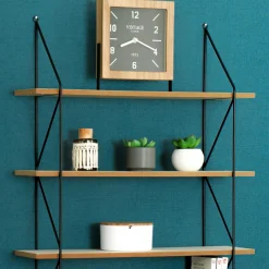 Objet Déco|Horloge|ATMOSPHERA Horloge à poser en (H23 cm) Silence Vintage Bois