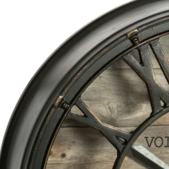 Horloge|ATMOSPHERA Horloge murale (D21 cm) Vintage patiné Marron