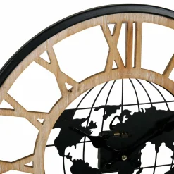 Horloge|OSTARIA Horloge murale en bois (D40 cm) Monde Noir