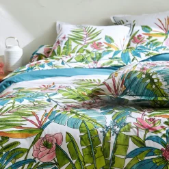 Housse De Couette|TRADILINGE Housse de couette coton (240 x 220 cm) Sumatra Paon Multicolore