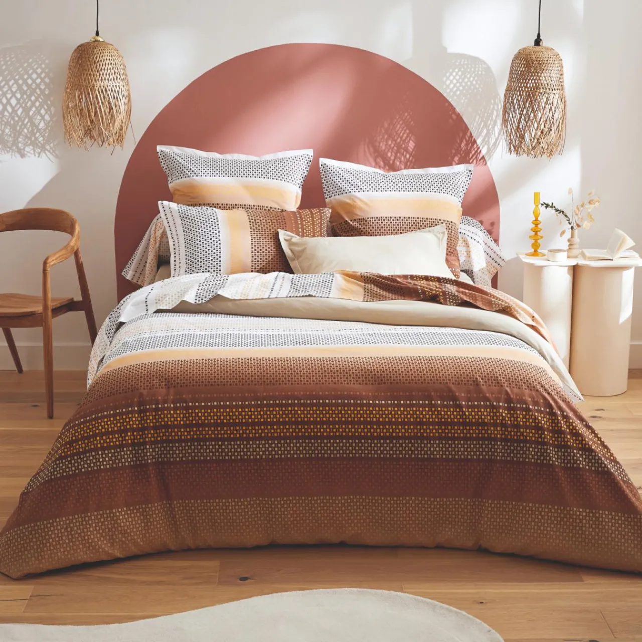 Housse De Couette|TRADILINGE Housse de couette coton (260 x 240 cm) Niagara châtaigne Marron