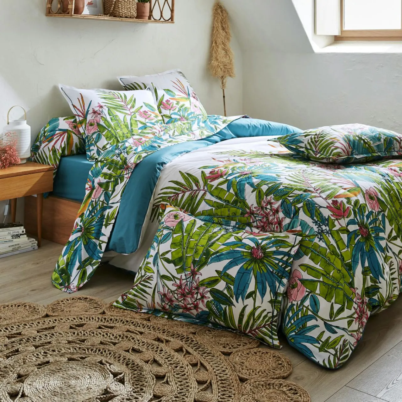 Housse De Couette|TRADILINGE Housse de couette coton (200 x 200 cm) Sumatra Paon Multicolore