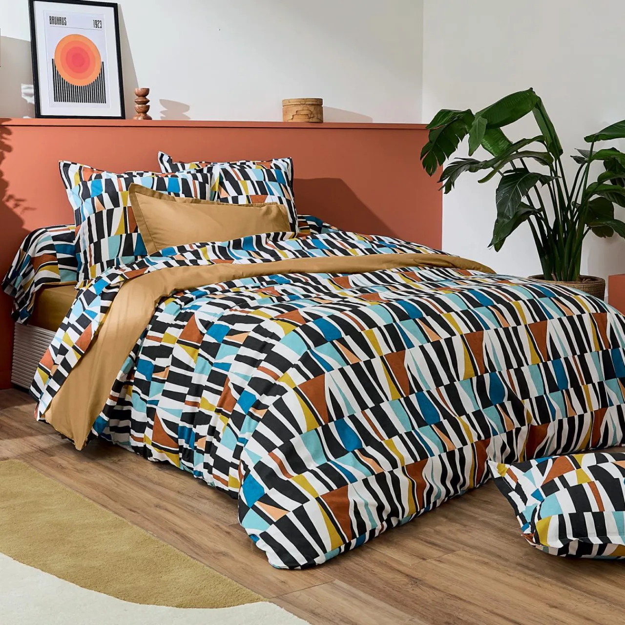 Housse De Couette|TRADI LINGE Housse de couette coton (260 x 240 cm) Pietro Multicolore