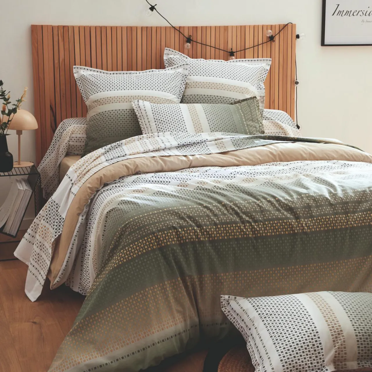 Housse De Couette|TRADILINGE Housse de couette coton (240 x 220 cm) Niagara Vert kaki