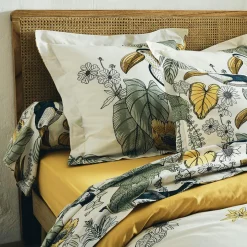 Housse De Couette|TRADILINGE Housse de couette coton lavé (240 x 220 cm) Toco e Vert