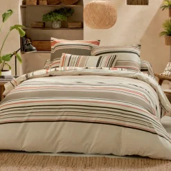 Housse De Couette|TRADI LINGE Housse de couette coton lavé (200 x 200 cm) Hugo Corail Orange