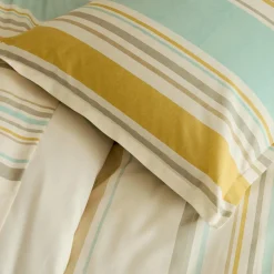 Housse De Couette|TRADI LINGE Housse de couette coton lavé (260 x 240 cm) Hugo Jaune moutarde