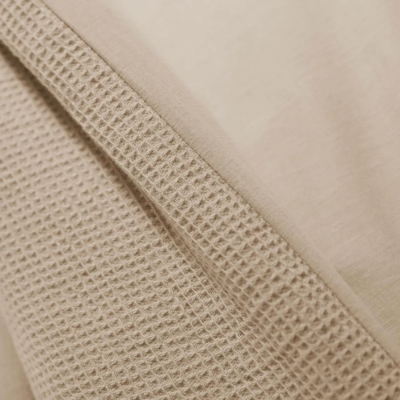 Housse De Couette|EMINZA Housse de couette coton nid d'abeille (280 x 240 cm) Eva Ficelle