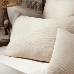 Housse De Couette|EMINZA Housse de couette coton nid d'abeille (240 x 220 cm) Eva Beige