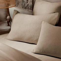 Housse De Couette|EMINZA Housse de couette coton nid d'abeille (240 x 220 cm) Eva Ficelle