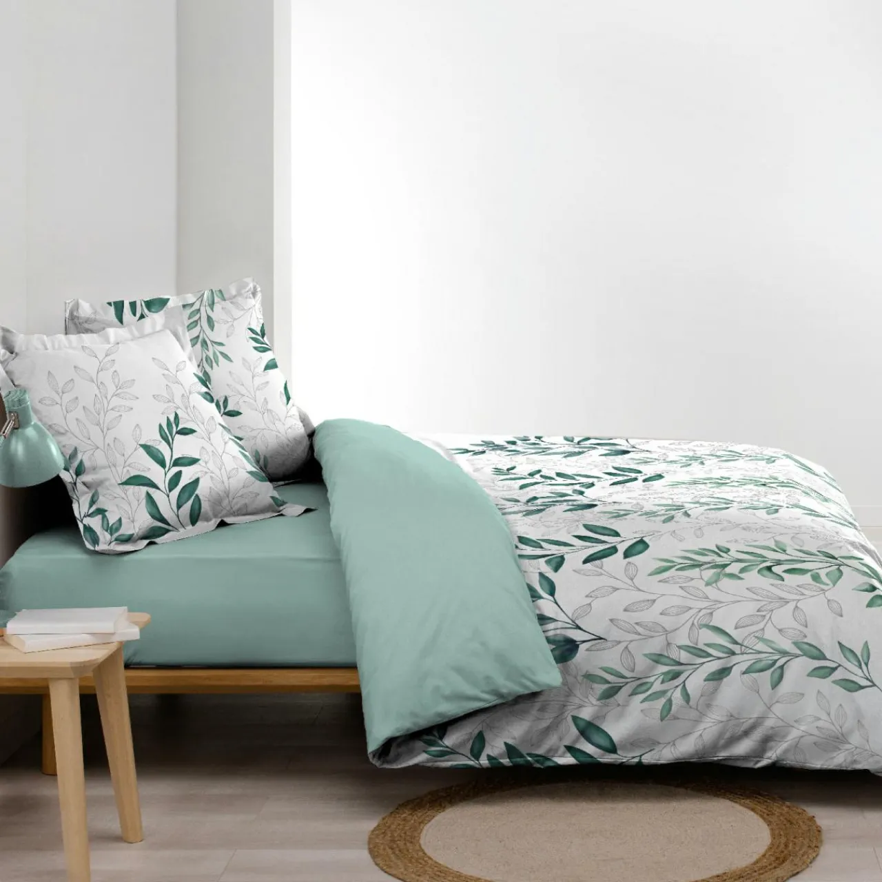 Parure De Lit|Housse De Couette|douceur d'intu017drieur Housse de couette et deux taies d'oreiller percale de coton (260 x 240 cm) Wendy e Vert