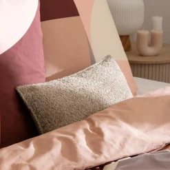 Parure De Lit|Housse De Couette|Atmosphera, cru017dateur d'intu017drieur Housse de couette et deux taies percale de coton (260 x 240 cm) Tatia Terracotta