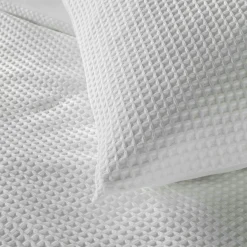 Parure De Lit|Housse De Couette|douceur d'intu017drieur Housse de couette et deux taies d'oreiller effet nid d'abeille (240 x 220 cm) Abelia Blanc