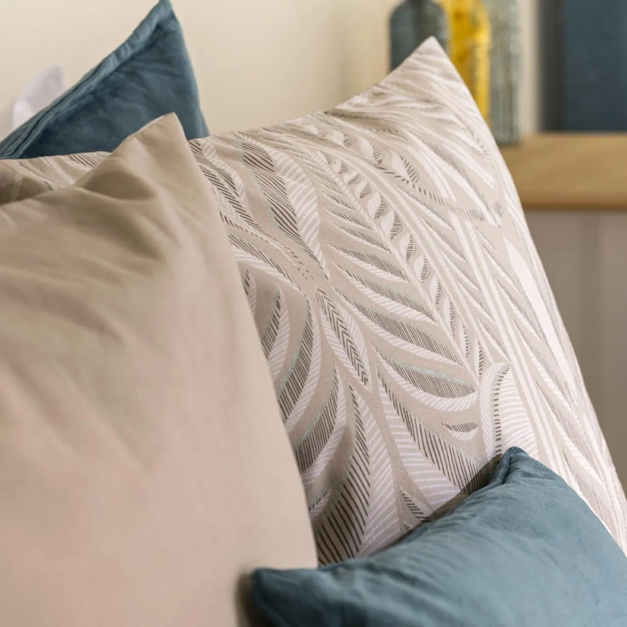 Parure De Lit|Housse De Couette|ATMOSPHERA Housse de couette et deux taies coton (260 x 240 cm) Nalh Beige