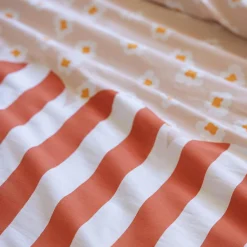 Linge De Lit Enfant|Linge De Lit Enfant|L'EFFET PAPILLON Housse de couette et deux taies enfant coton (200 x 200 cm) Fresh popcorn Rouge