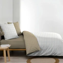 Parure De Lit|Housse De Couette|douceur d'intu017drieur Housse de couette et deux taies d'oreiller en coton (240 x 220 cm) Cadria Blanc