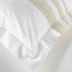 Parure De Lit|Housse De Couette|DOUCEUR D'INTERIEUR Housse de couette et deux taies coton (260 x 240 cm) Margaux he Blanc