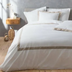 Parure De Lit|Housse De Couette|DOUCEUR D'INTERIEUR Housse de couette et deux taies coton (260 x 240 cm) Lauraline he Blanc