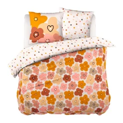Linge De Lit Enfant|Linge De Lit Enfant|l'Effet Papillon Housse de couette et deux taies enfant coton (200 x 200 cm) Barbotine Multicolore