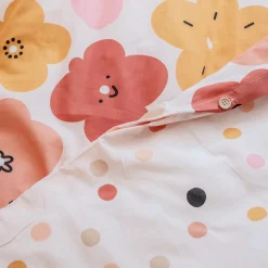 Linge De Lit Enfant|Linge De Lit Enfant|l'Effet Papillon Housse de couette et deux taies enfant coton (200 x 200 cm) Barbotine Multicolore