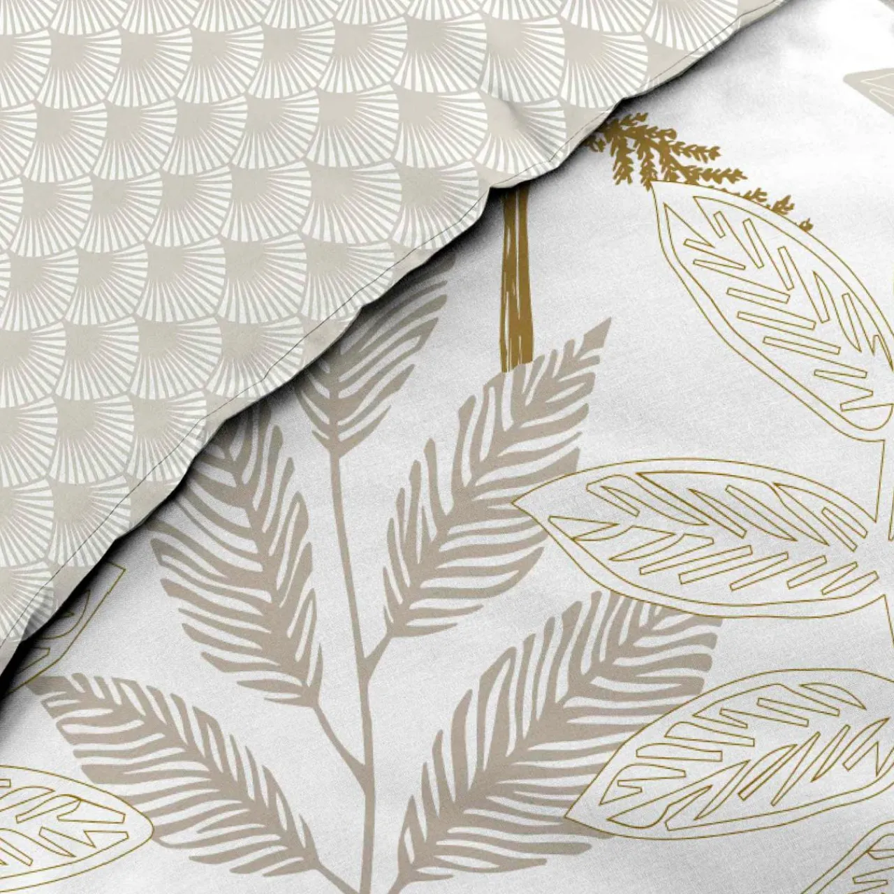 Parure De Lit|Housse De Couette|douceur d'intu017drieur Housse de couette et deux taies d'oreiller en coton (240 x 220 cm) Raoni Beige