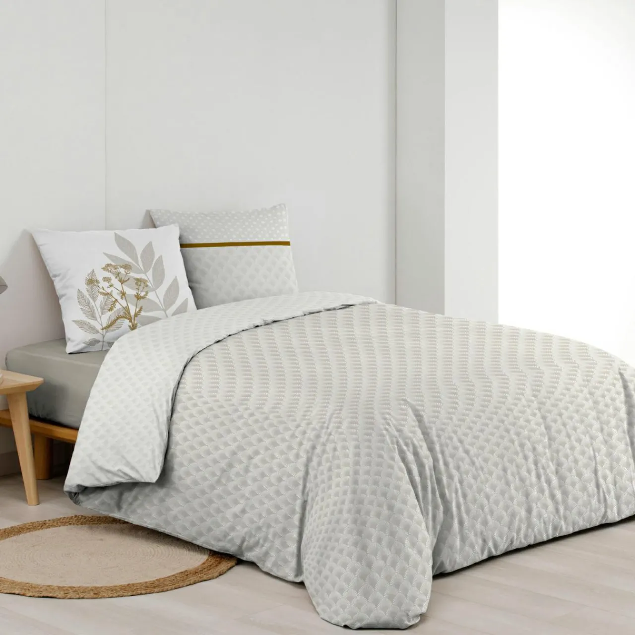 Parure De Lit|Housse De Couette|douceur d'intu017drieur Housse de couette et deux taies d'oreiller en coton (240 x 220 cm) Raoni Beige