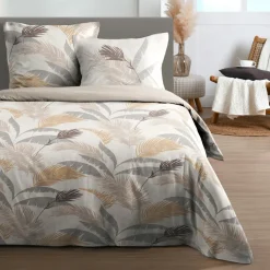 Parure De Lit|STOF Housse de couette et deux taies d'oreiller en coton (260 x 240 cm) Numa Ecru