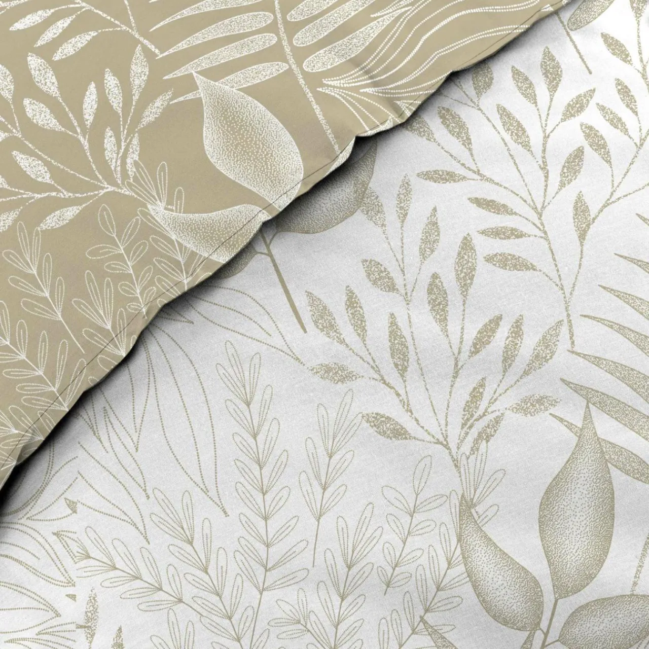 Parure De Lit|Housse De Couette|DOUCEUR D'INTERIEUR Housse de couette et deux taies coton (260 x 240 cm) Cassia Beige