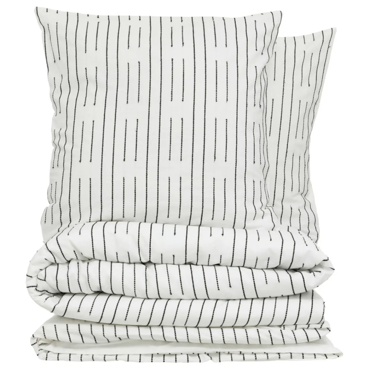 Parure De Lit|Housse De Couette|Atmosphera, cru017dateur d'intu017drieur Housse de couette et deux taies coton (240 x 220 cm) Dobby Noire Blanc