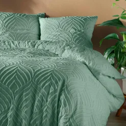 Parure De Lit|Housse De Couette|douceur d'intu017drieur Housse de couette et deux taies microfibre (260 x 240 cm) Heltie Vert sauge