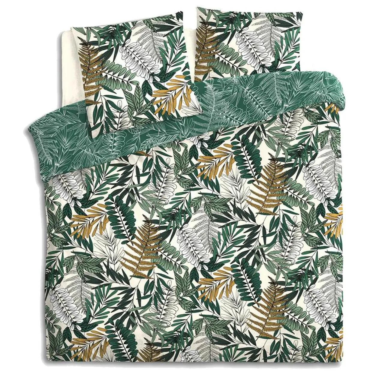 Parure De Lit|Housse De Couette|ATMOSPHERA Housse de couette et deux taies coton (240 x 220 cm) Tropik e Vert