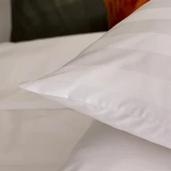 Parure De Lit|Housse De Couette|ATMOSPHERA Housse de couette et deux taies satin de coton (260 x 240 cm) Isadora he Blanc