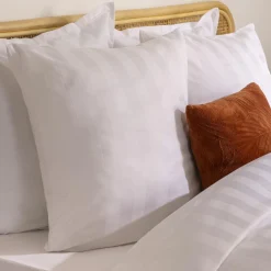 Parure De Lit|Housse De Couette|ATMOSPHERA Housse de couette et deux taies satin de coton (260 x 240 cm) Isadora he Blanc