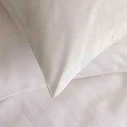 Parure De Lit|Housse De Couette|ATMOSPHERA Housse de couette et deux taies satin de coton (260 x 240 cm) Isadora he Blanc